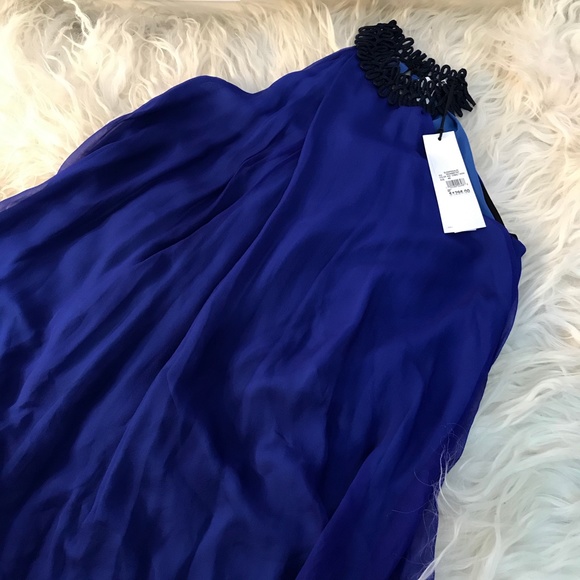 Galvan London Cocktail Dress Party Silk - Cobalt - Picture 4 of 8